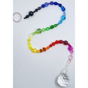 Beaded Suncatcher Rainbow Crystal Prism Hanging Decor Yard Art Tree Jewelry